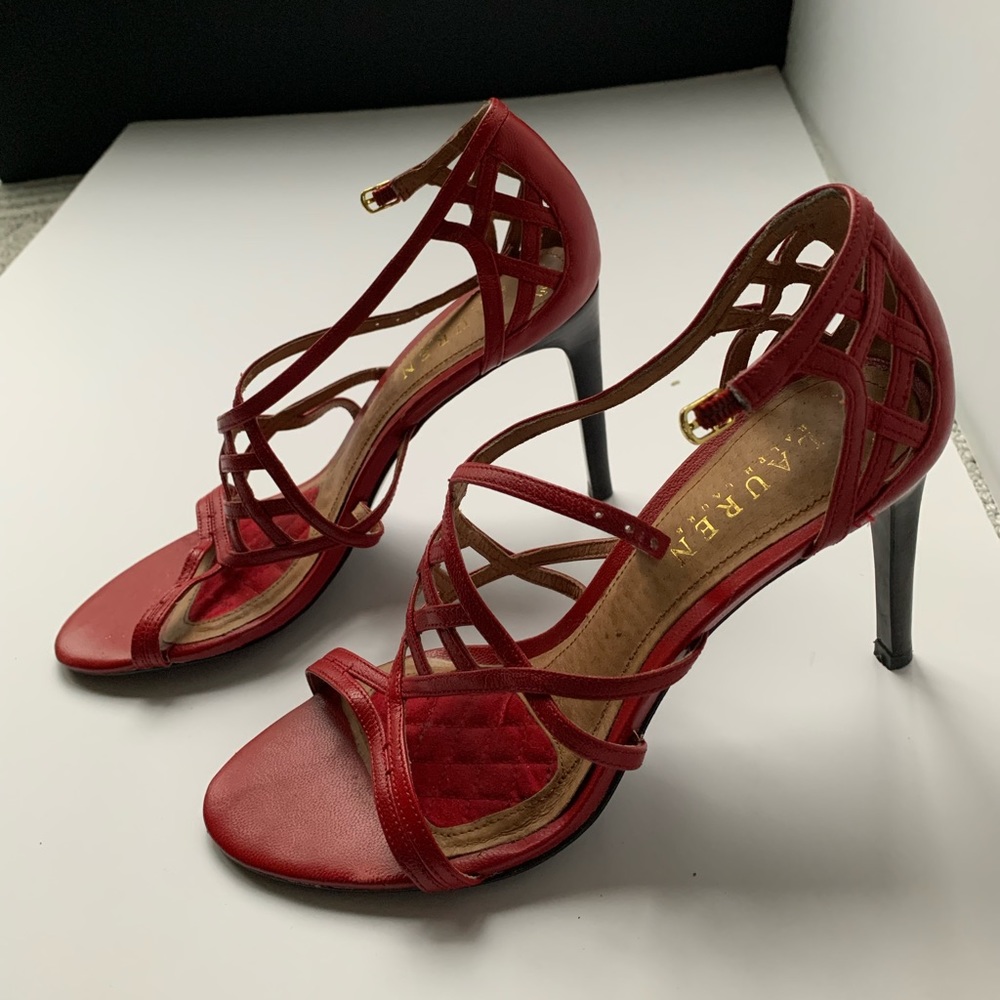 Red RLL Ralph Lauren heels sandal